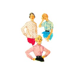 4854 SIMPLICITY 1954 SIMPLE MAKE COLLAR YOKE SHORT - LONG SLEEVE SHIRT PATTERN 14 32B 